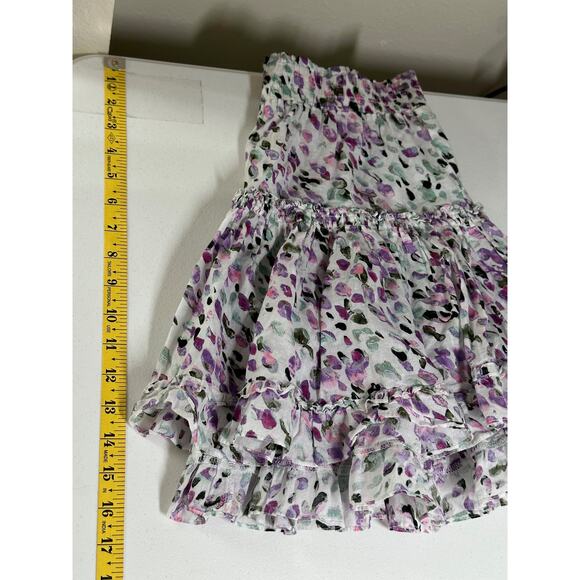 Misa Skirt Women Small Marion Ruffle Mini Painted Dot Abstract Romantic Feminine - Picture 8 of 8